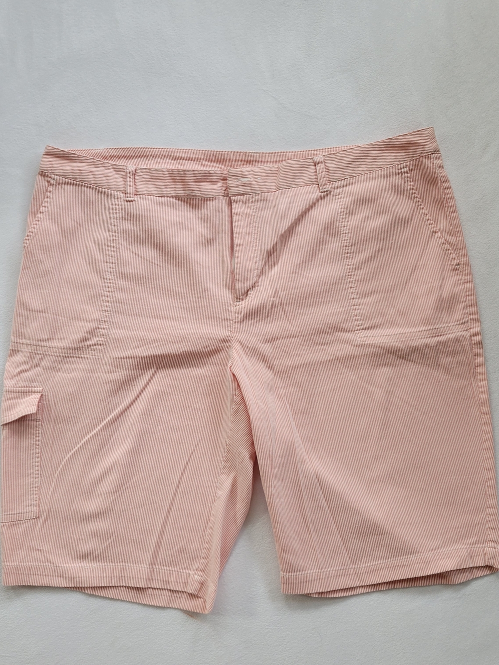 Erin London Pink And White Striped Bermuda Shorts